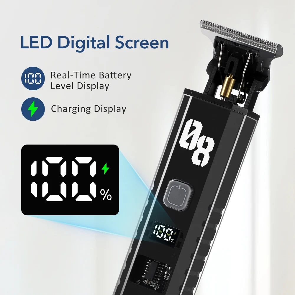 Ms.Dear Men's Cordless Hair Clipper — Professional Grooming Kit with LED Display