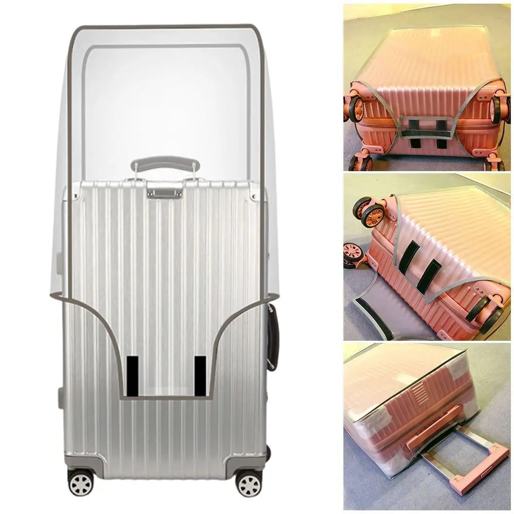 Transparent Luggage Protector Cover — Waterproof Suitcase Guard, Clear PVC