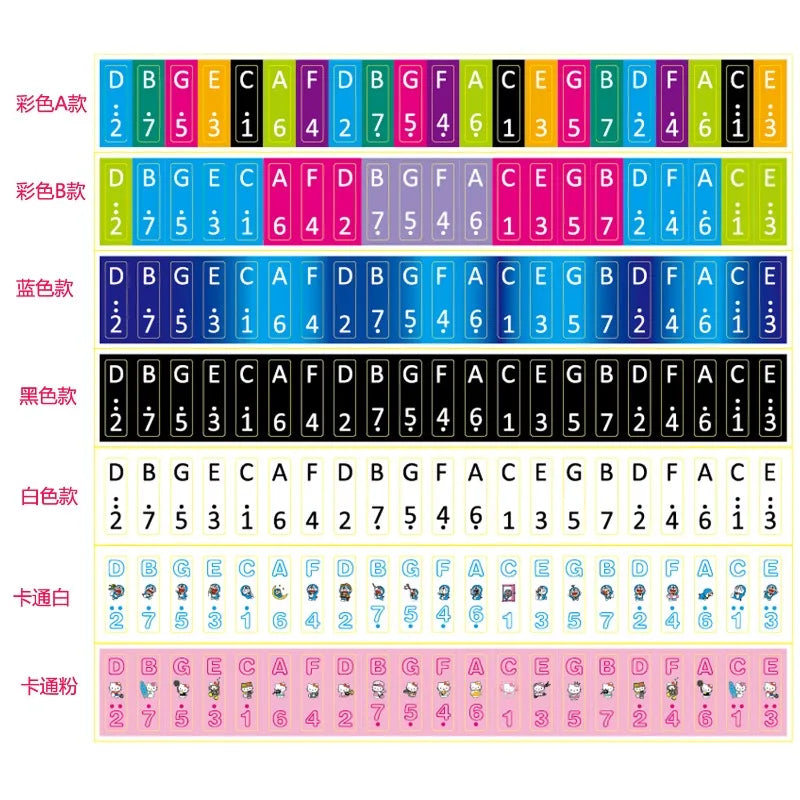 17 Keys Kalimba Note Stickers — Musical Instrument Learning Tool