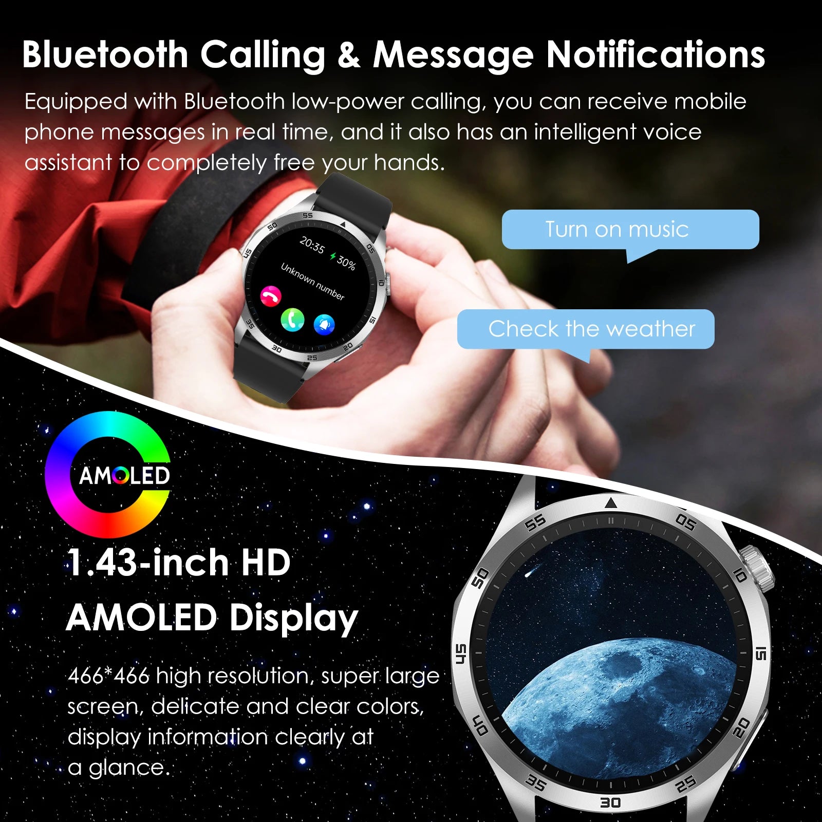 Marsyu Health Smart Watch — ECG & Blood Oxygen Monitoring, Bluetooth Call