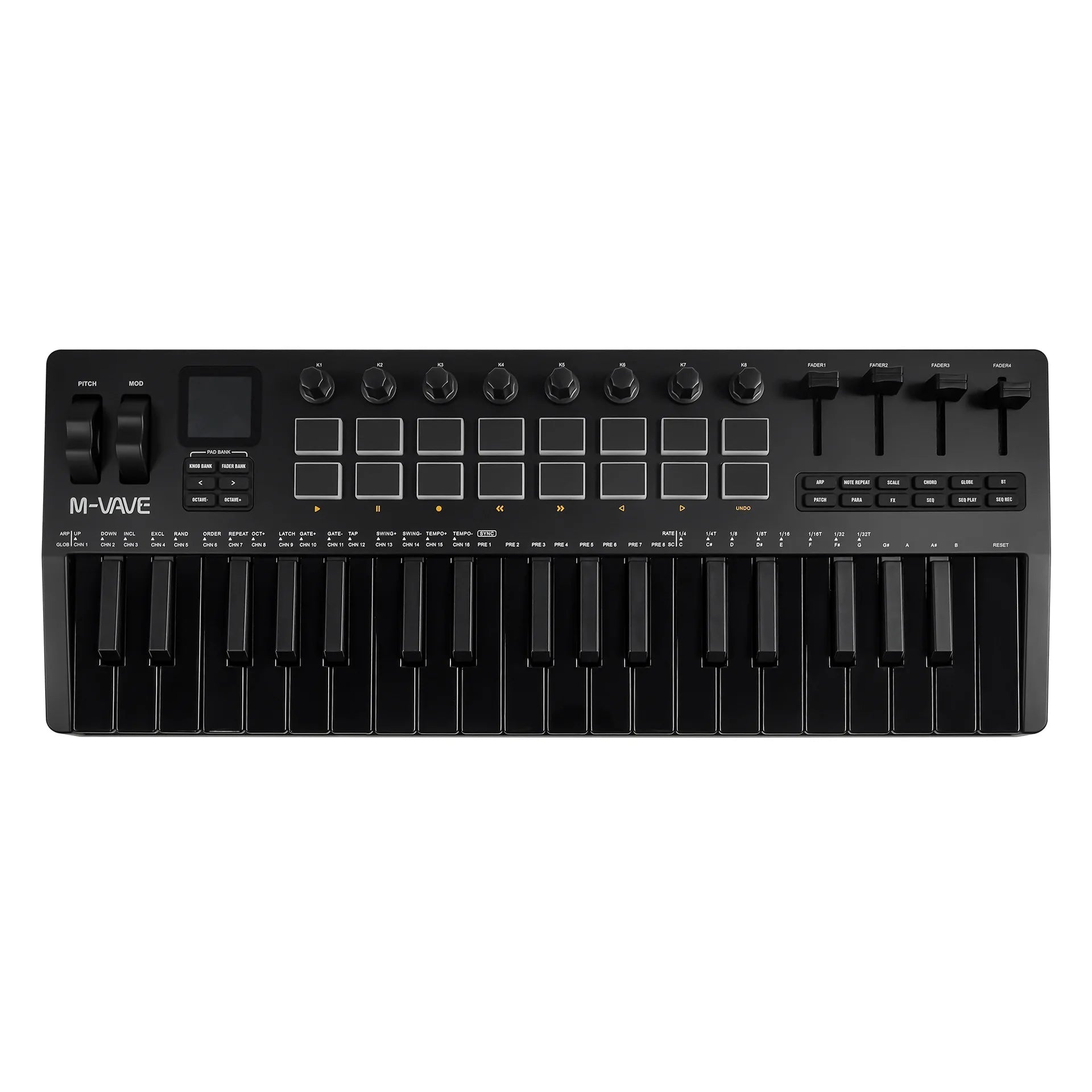 37-Key MIDI Keyboard Controller — Music Production Tool with Drum Pads