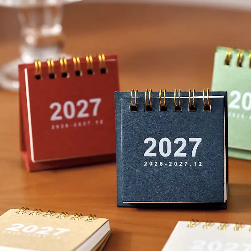 2027 Vintage Desk Calendar — Minimalist Monthly Planner with Memo Space