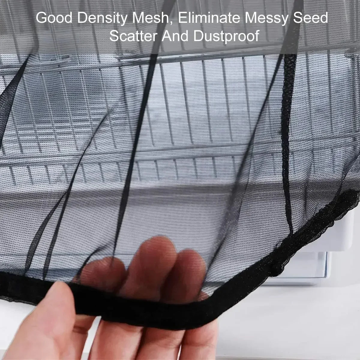 Mesh Bird Cage Seed Catcher — Easy Cleaning Skirt for Parrot Cages