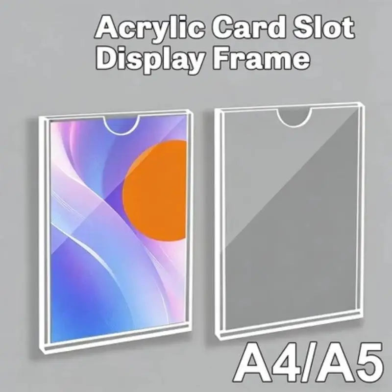 Clear Acrylic Wall Frame — Transparent Sign Holder for Documents & Photos
