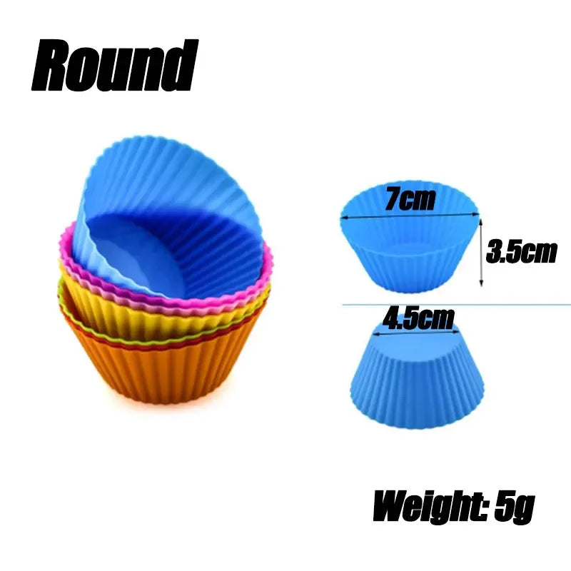 Silicone Muffin and Cupcake Baking Molds — Non-Stick Reusable Cake Tools