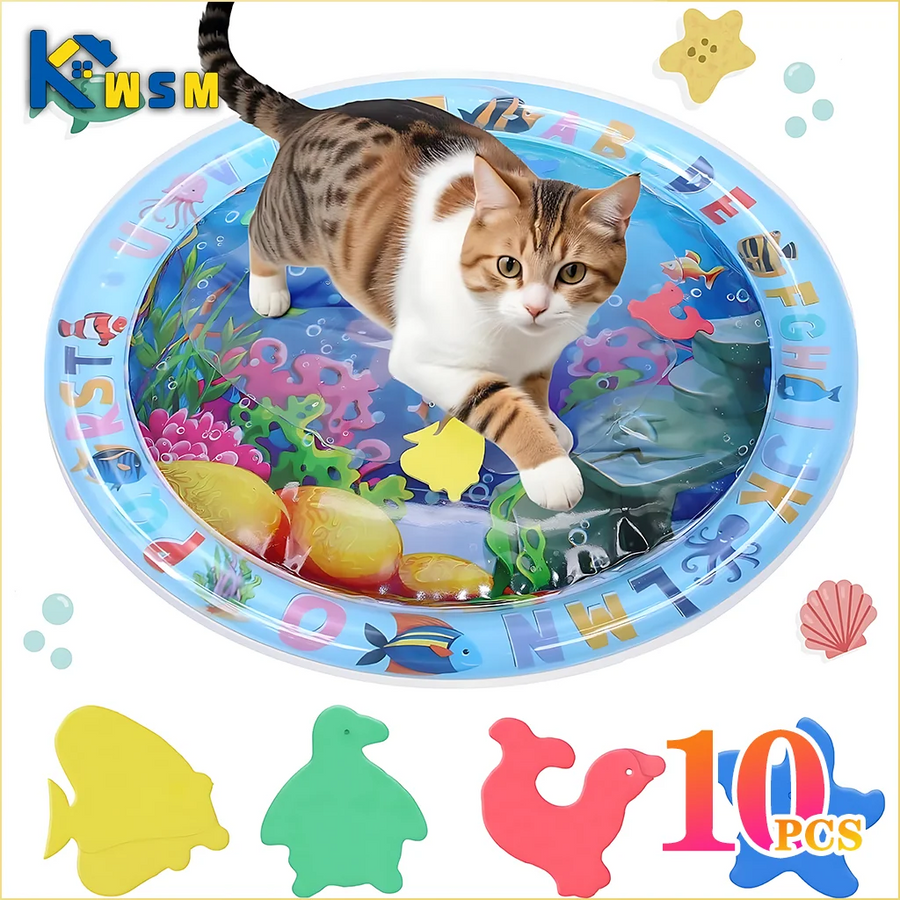 Inflatable Water Sensory Play Mat — Ocean Theme Pet Activity Mat