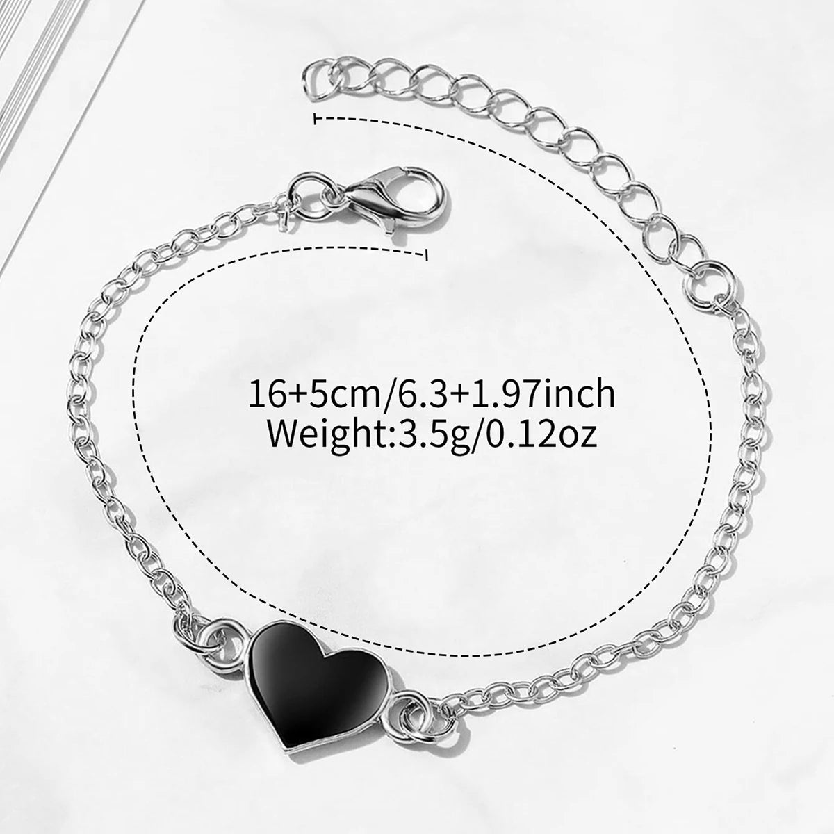 Women's Square Arabic Dial Quartz Watch — Elegant Alloy Strap with Heart Bracelet
