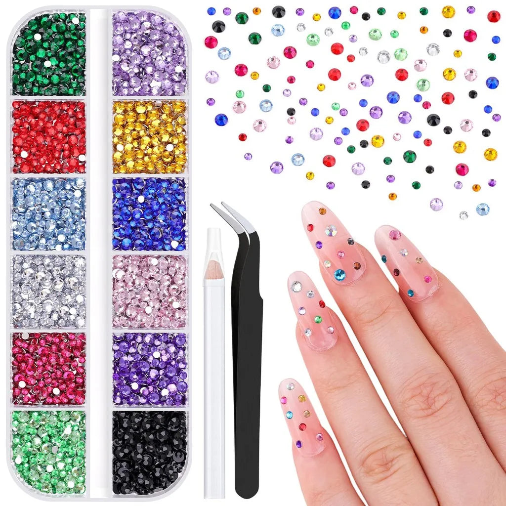Mixed Color Resin Rhinestones — Sparkling Flatback Crystals for Nail Art & DIY
