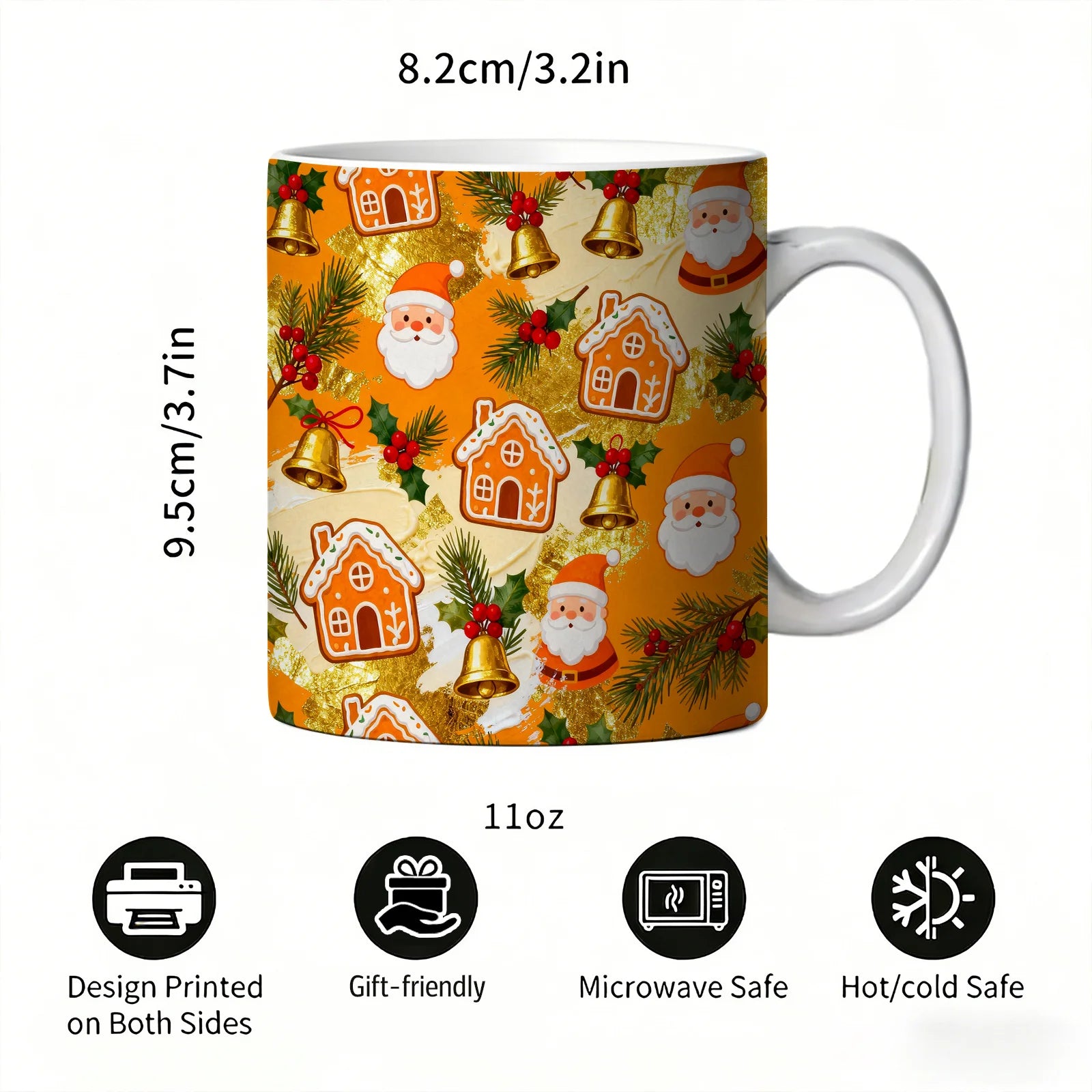 Ceramic Christmas Coffee Mug — Festive Holiday Drinkware for Home or Office
