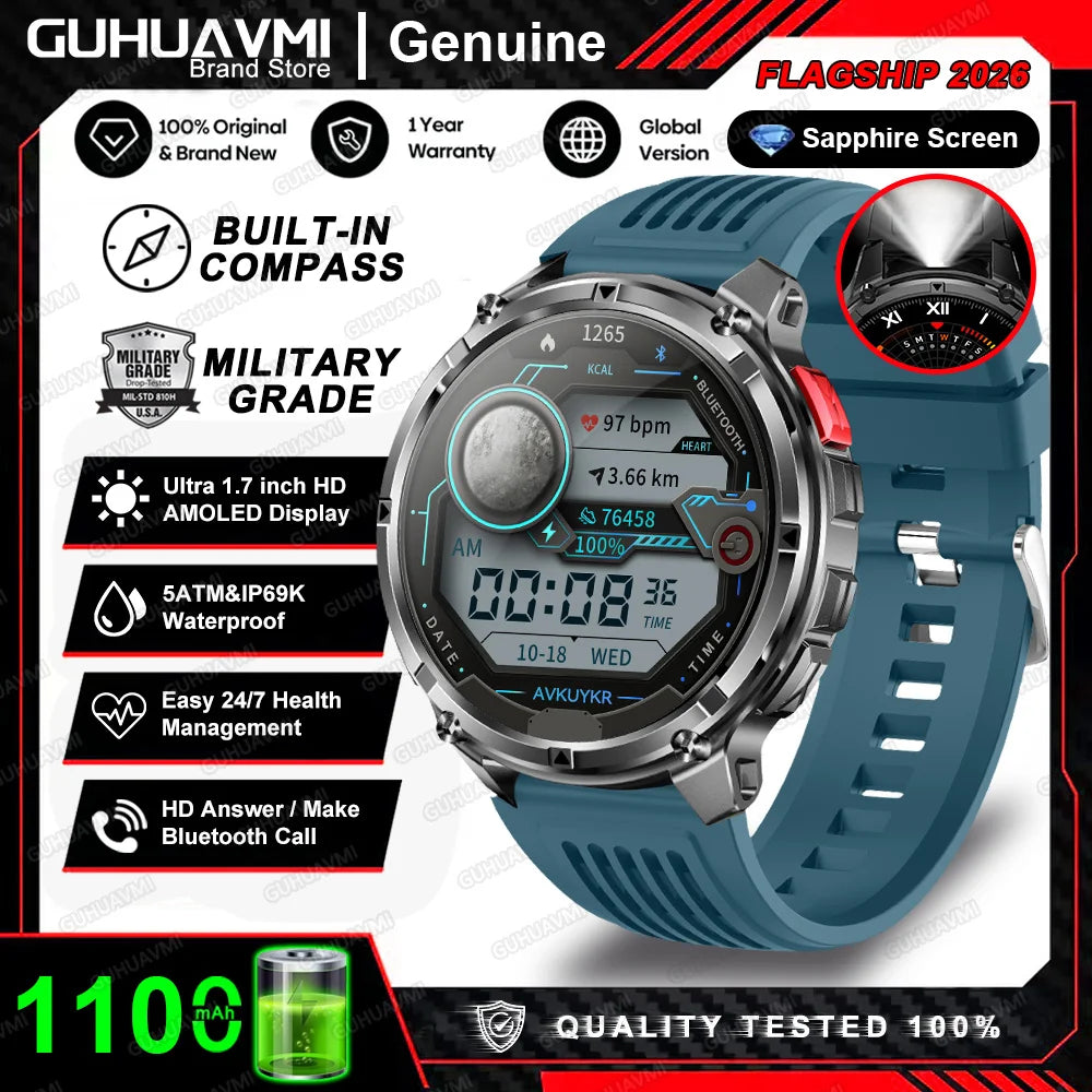 TAVYU T-Rex3 Pro Smartwatch — Rugged Military GPS Outdoor Watch