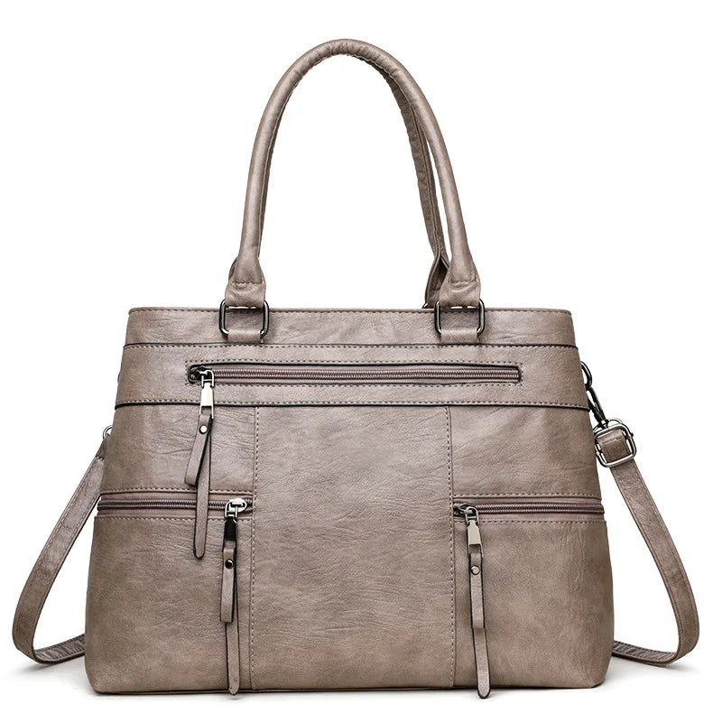 dawndesslo Elegant Leather Handbag — Versatile Top-Handle Shoulder Bag