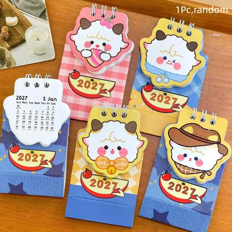eelhoe 2027 Sheep Shaped Desk Calendar — Cute Mini Desktop Planner
