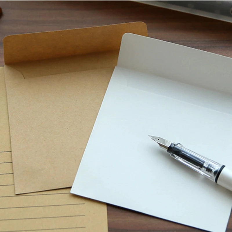 Lonelyeyes Kraft Mini Envelopes — Small Square Card Holders, 10 Pack