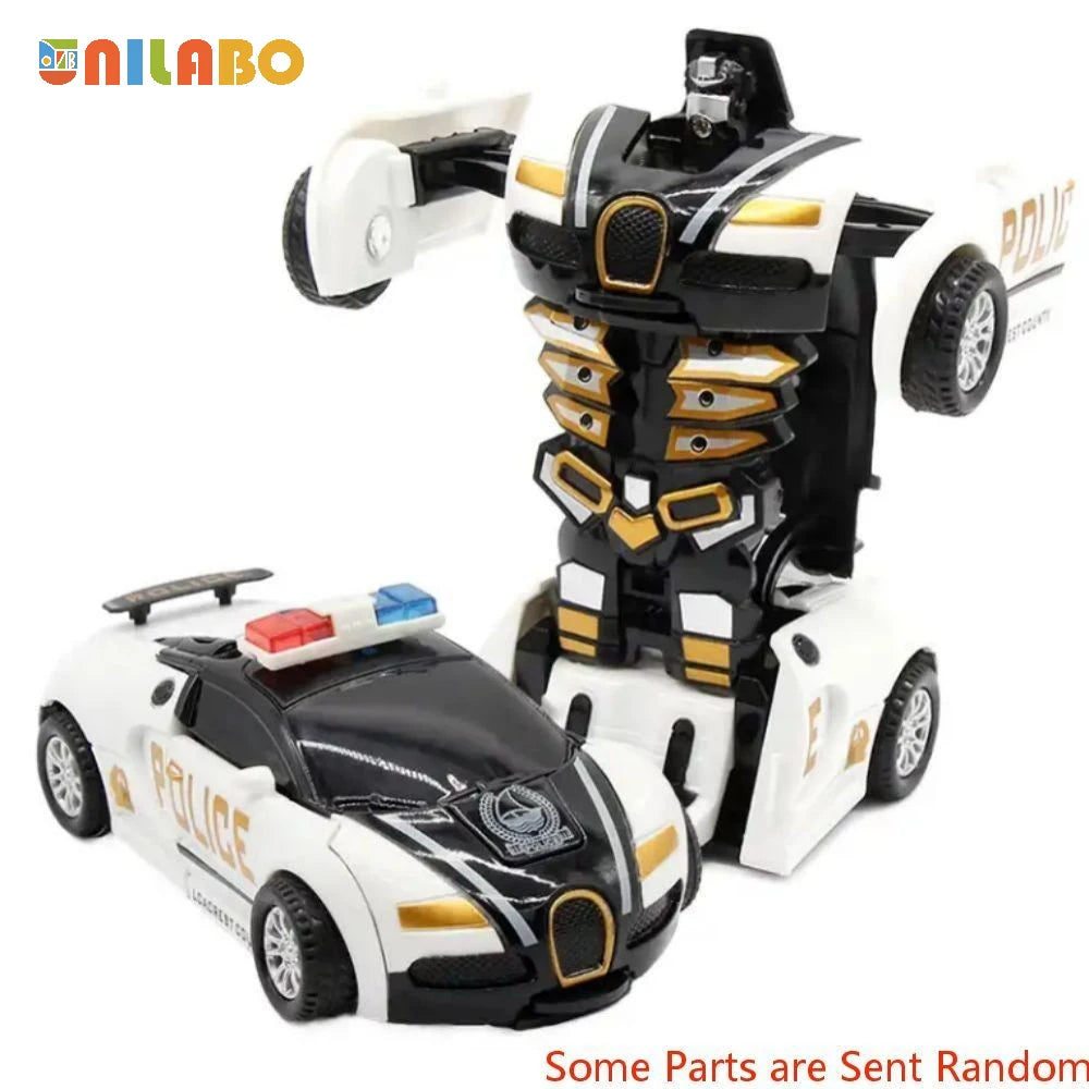 Transformable Robot Sports Car Toy — Diecast Model Vehicle for Kids