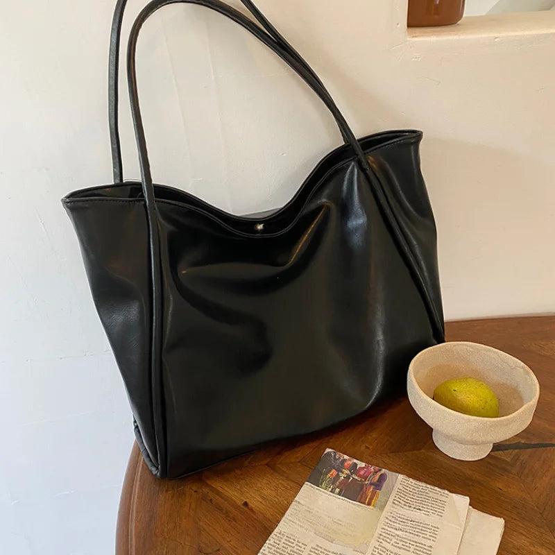 dawndesslo Textured Tote Bag — Large Capacity Shoulder Bag for Women