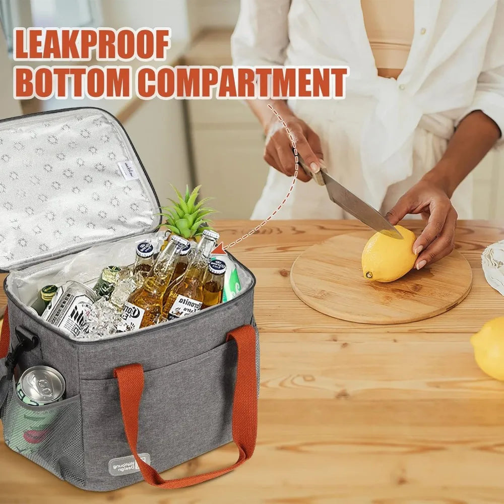 Insulated Lunch Tote Bag — Thermal Food Organizer for Picnic and Hiking