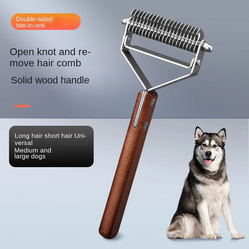 Self-Cleaning Pet Grooming Brush — Stainless Steel Hair Remover for Dogs & Cats