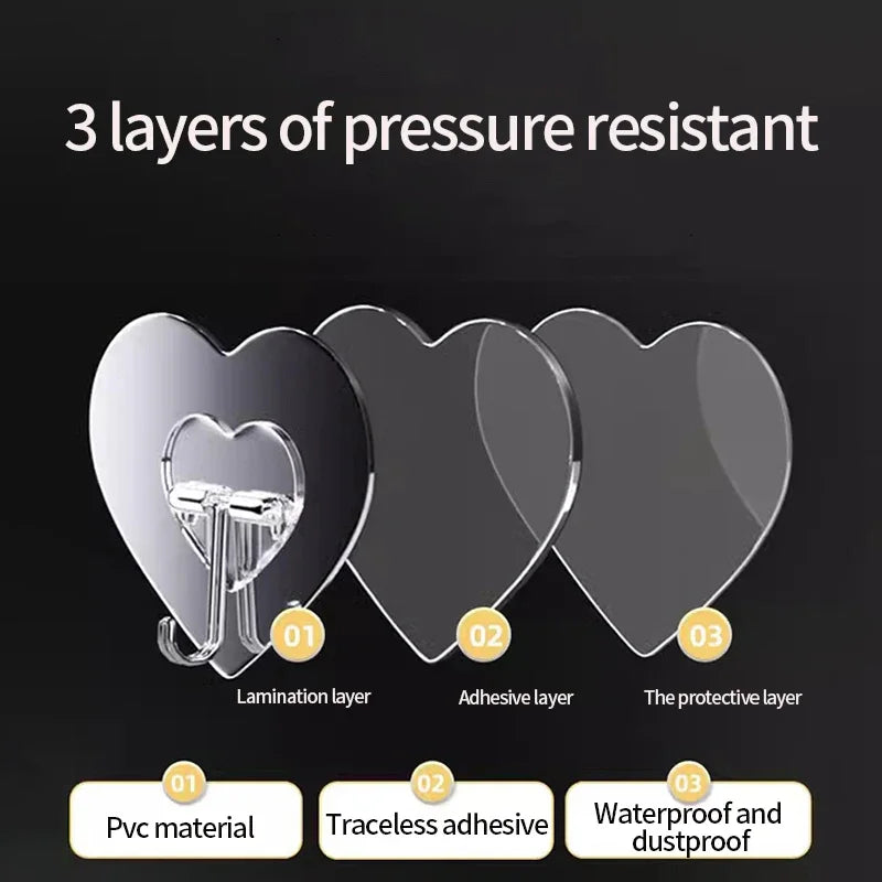 Adhesive Hooks — Transparent Storage Hangers