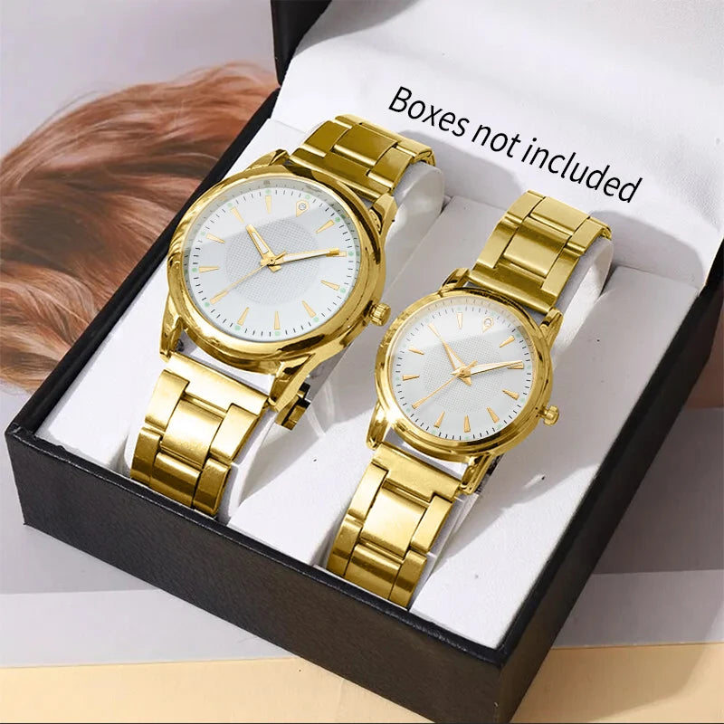 Couple's Quartz Watch Set — Elegant Business & Fashion Analog Timepieces
