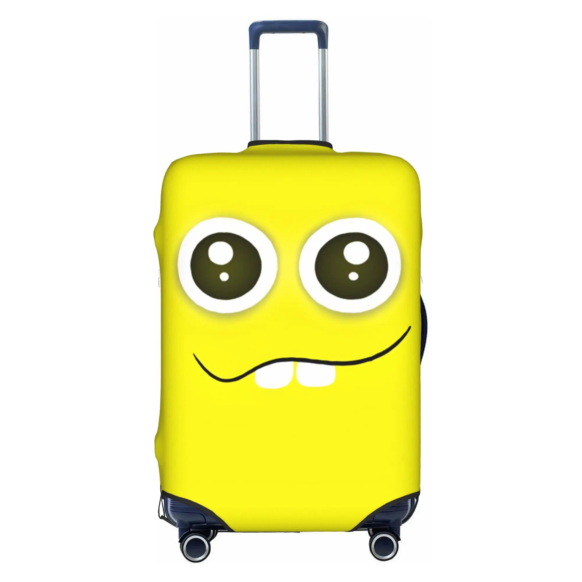 Funny Face Luggage Cover — Protective Cartoon Suitcase Protector