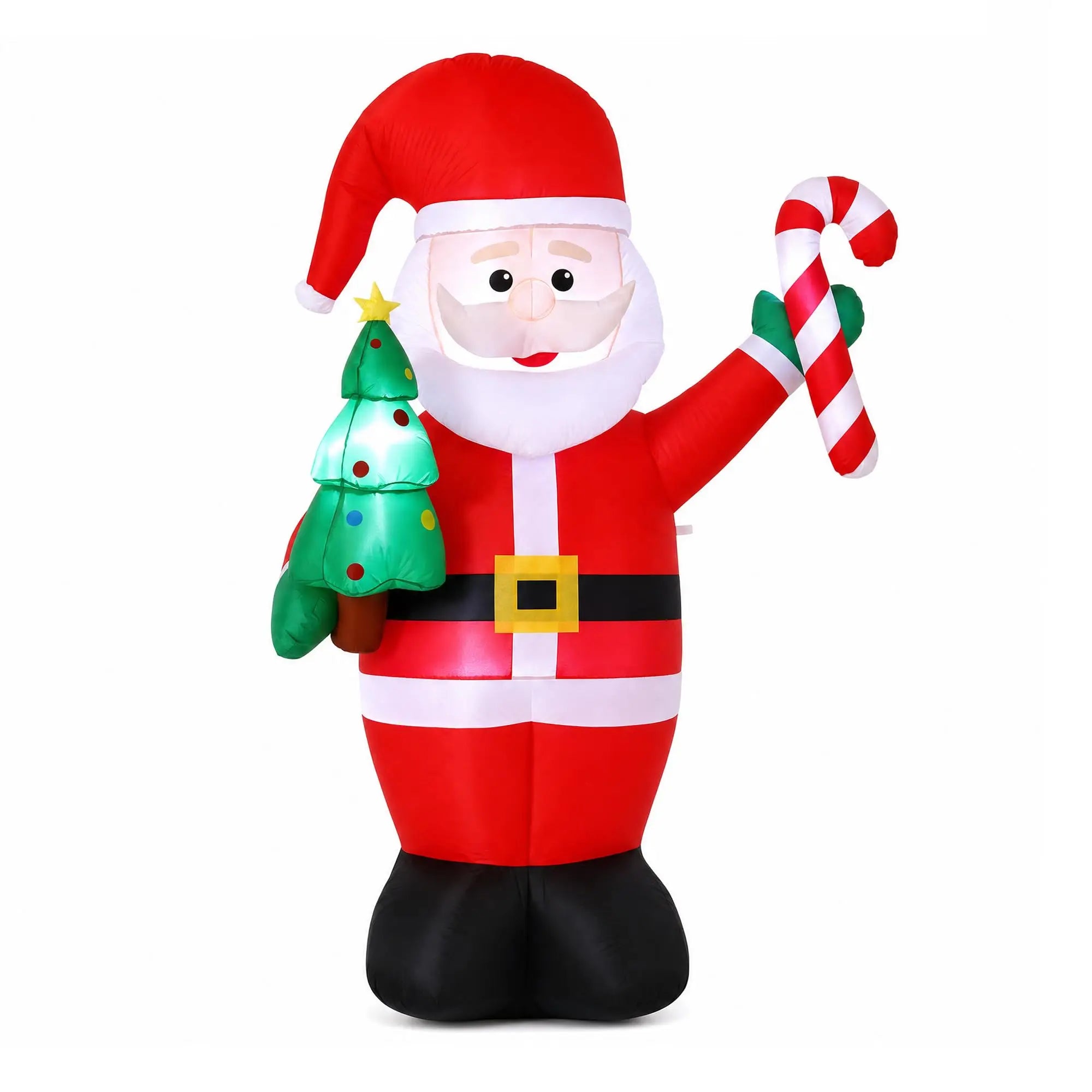 HiMISS 6 FT Inflatable Santa Holding a Cane — Festive Holiday Yard Decor