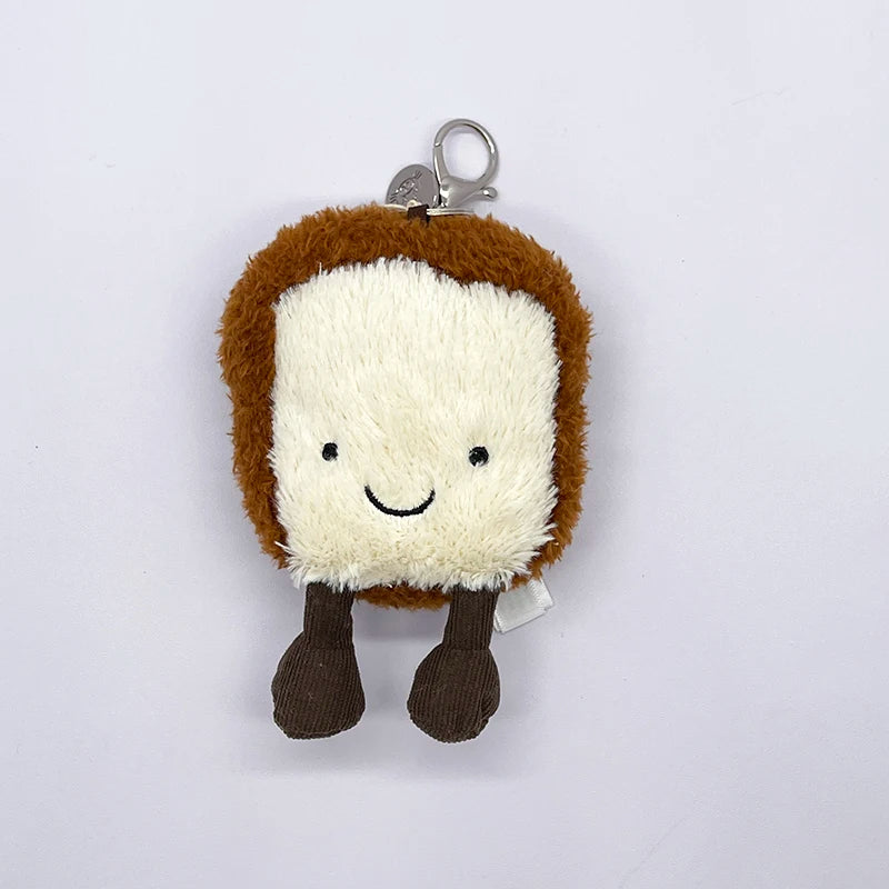 WANGYIXIN Plush Keychain Charm — Cute Marshmallow & Animal Backpack Accessory
