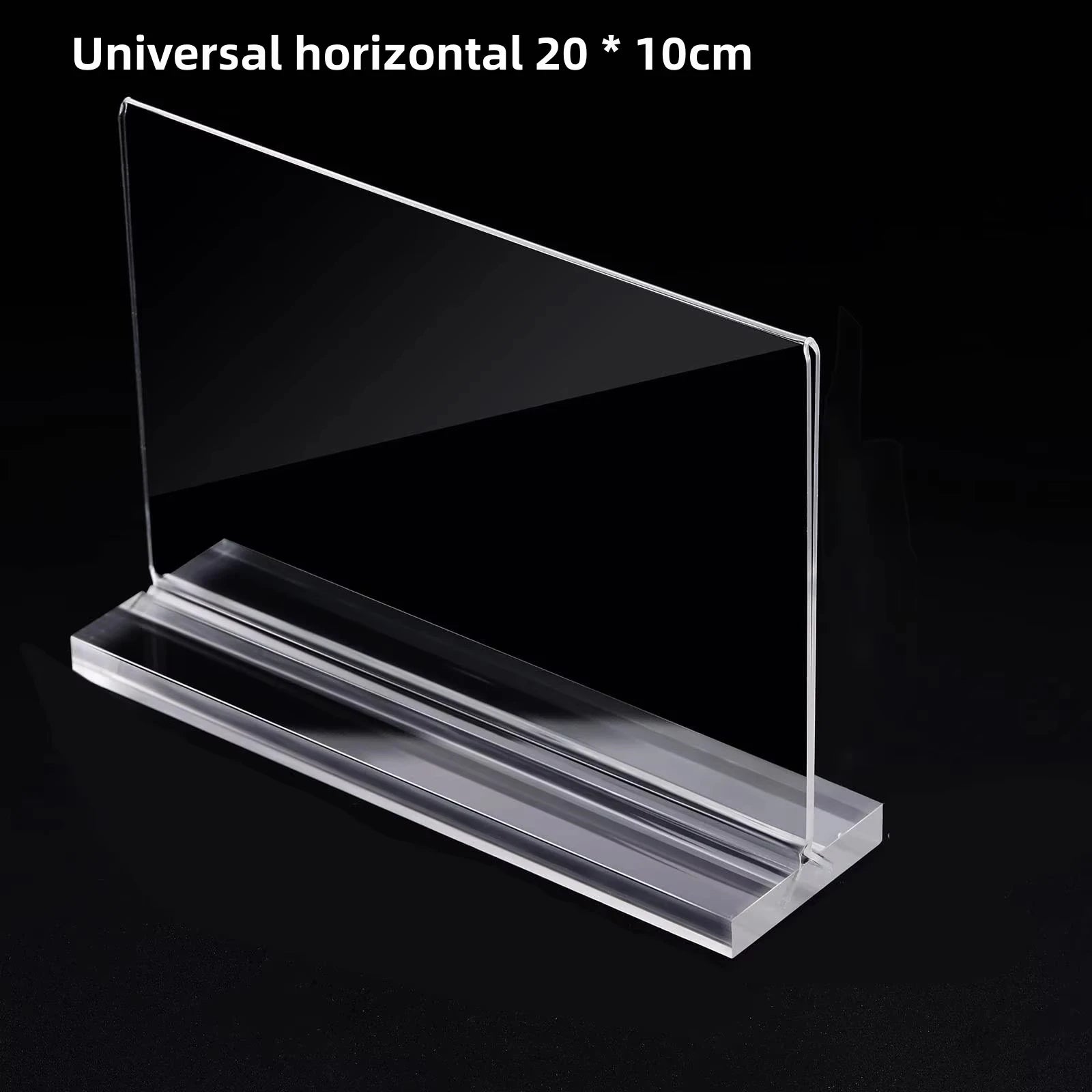 Double-Sided Acrylic Sign Holder — Clear Tabletop Menu Display Stand