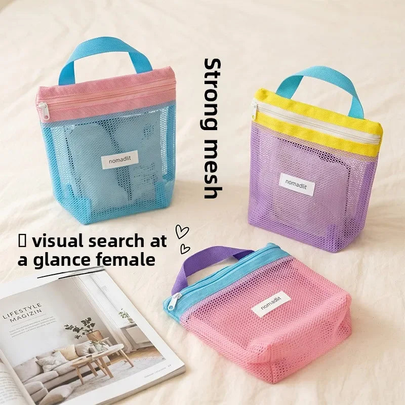 Portable Waterproof Toiletry Bag — Mesh Travel Organizer for Beach & Fitness