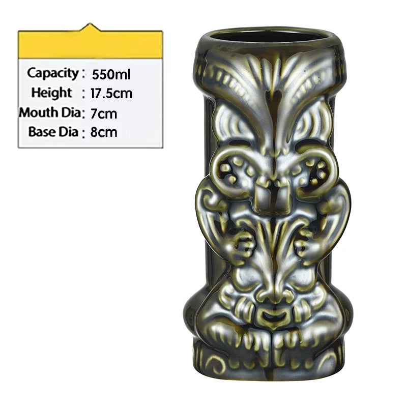 cocktailgeek Ceramic Tiki Mugs — Tropical Sculptural Drinkware for Home Bars