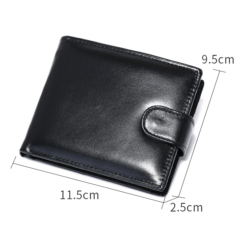 Okli-Rsoe Genuine Leather Men's Wallet — Compact Bifold with Coin Pocket
