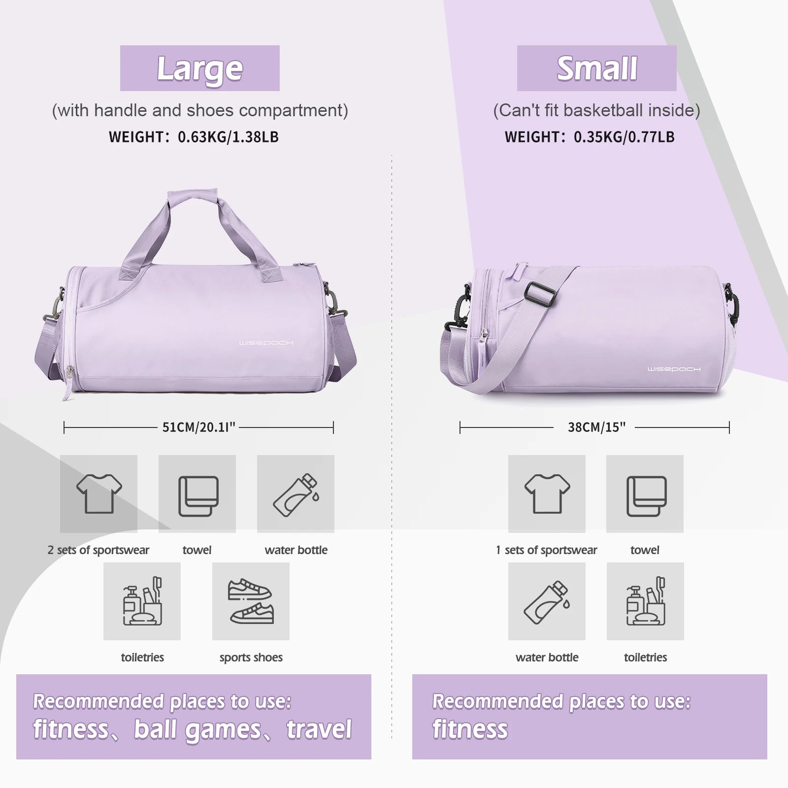 VGCUB Gym Duffel Bag — Waterproof Sports Bag with Shoe Compartment
