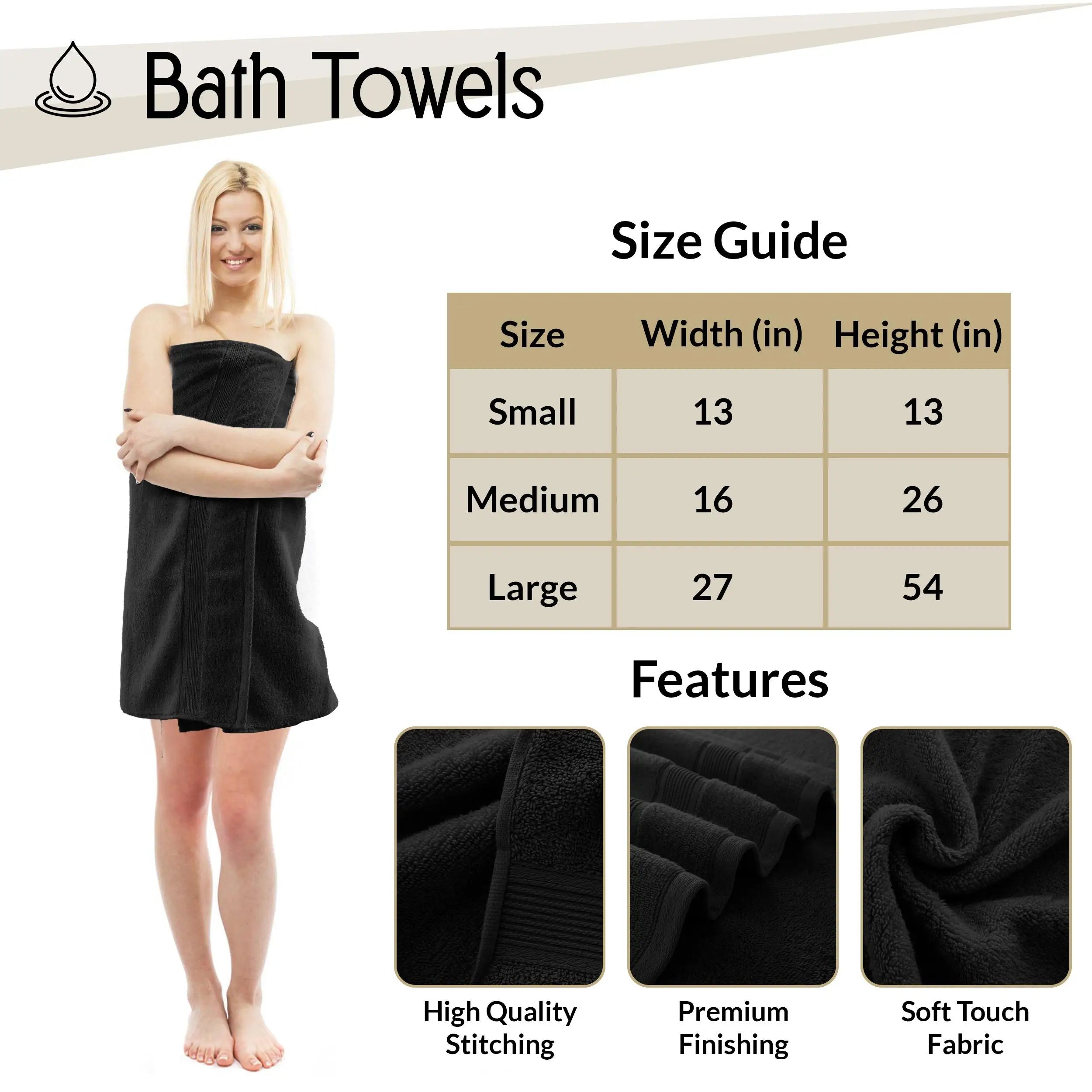 Premium 6-Piece Cotton Bath Towel Set — Soft Absorbent Zero Twist Weave