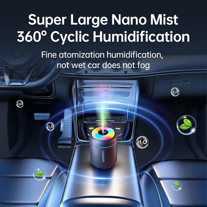 Searide Mini Air Humidifier — USB Electric Aroma Diffuser for Car and Home