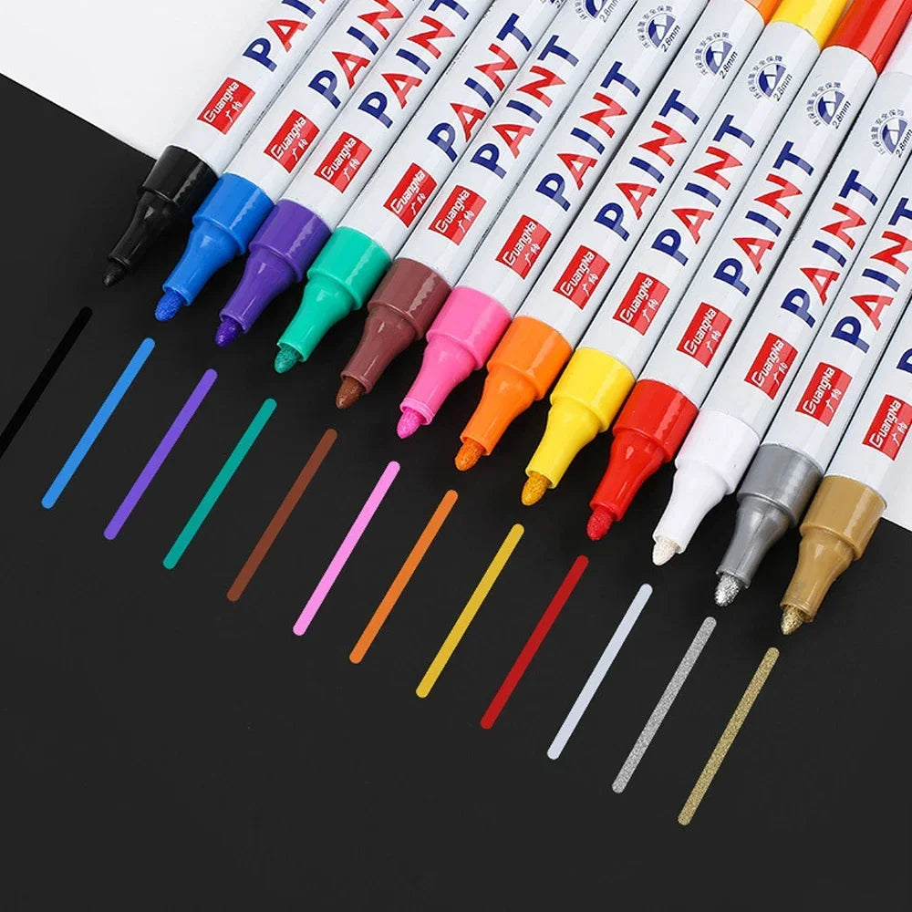 Permanent Paint Marker Pens — Waterproof Quick-Dry Tire & Craft Markers