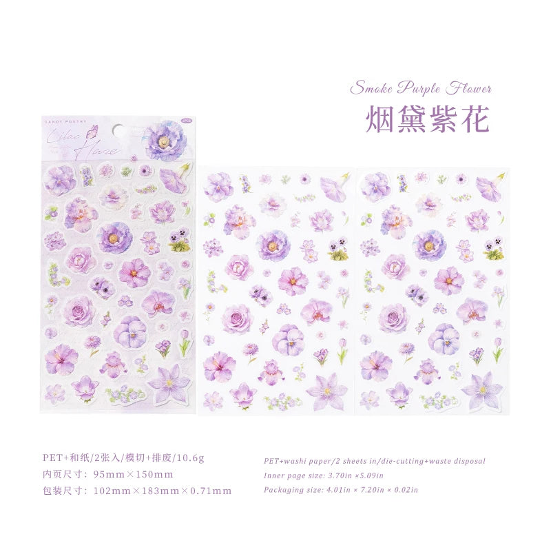 Large Floral Plant Stickers — Decorative Botanical Decals for Scrapbooking