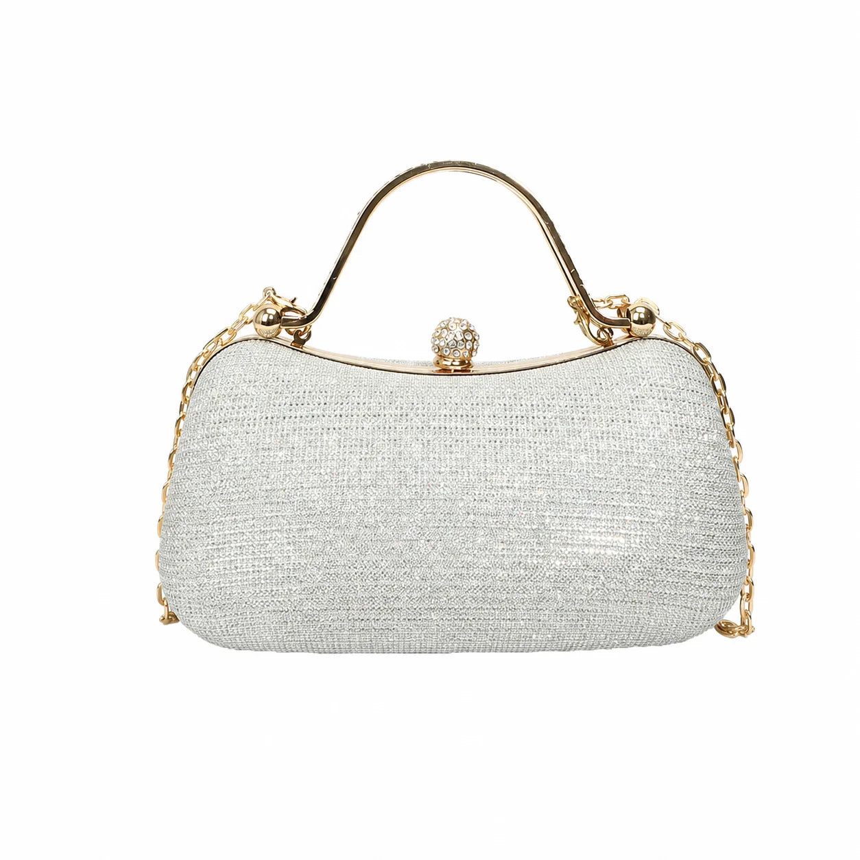 Structured Square Evening Bag — Versatile Clutch with Chain Strap
