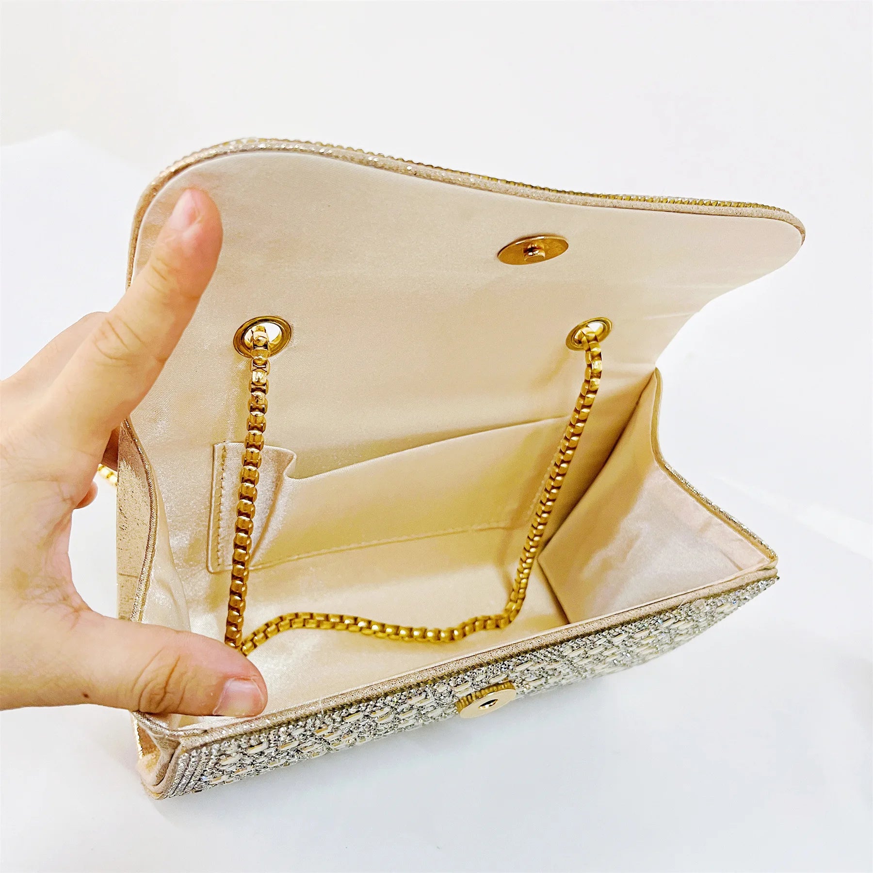 Rhinestone Evening Clutch Bag — Sparkling Crystal Handbag for Weddings