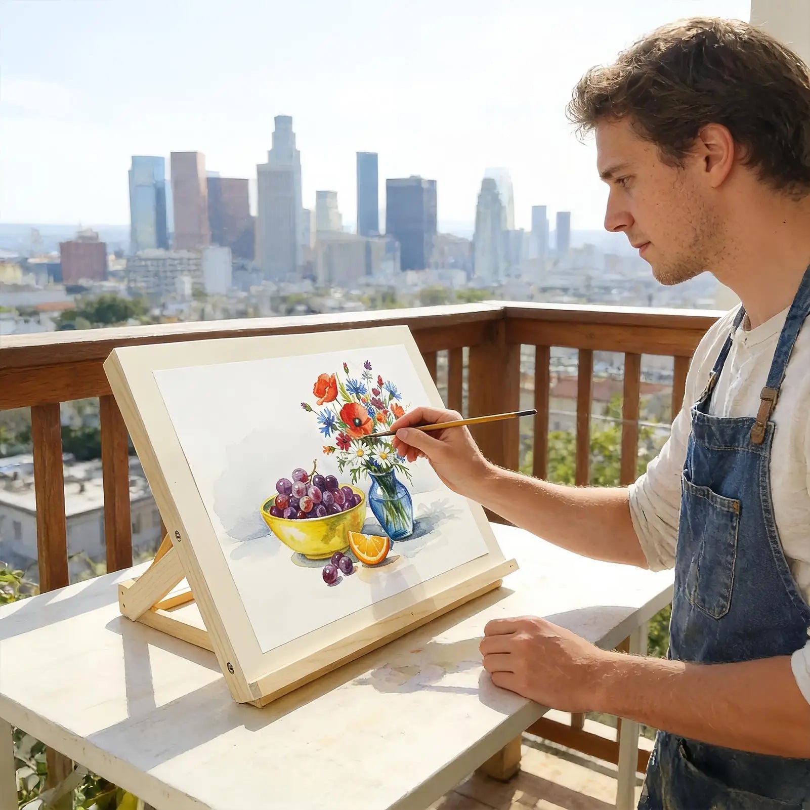 Wooden Tabletop Easel — Foldable Adjustable Sketching Stand for Artists