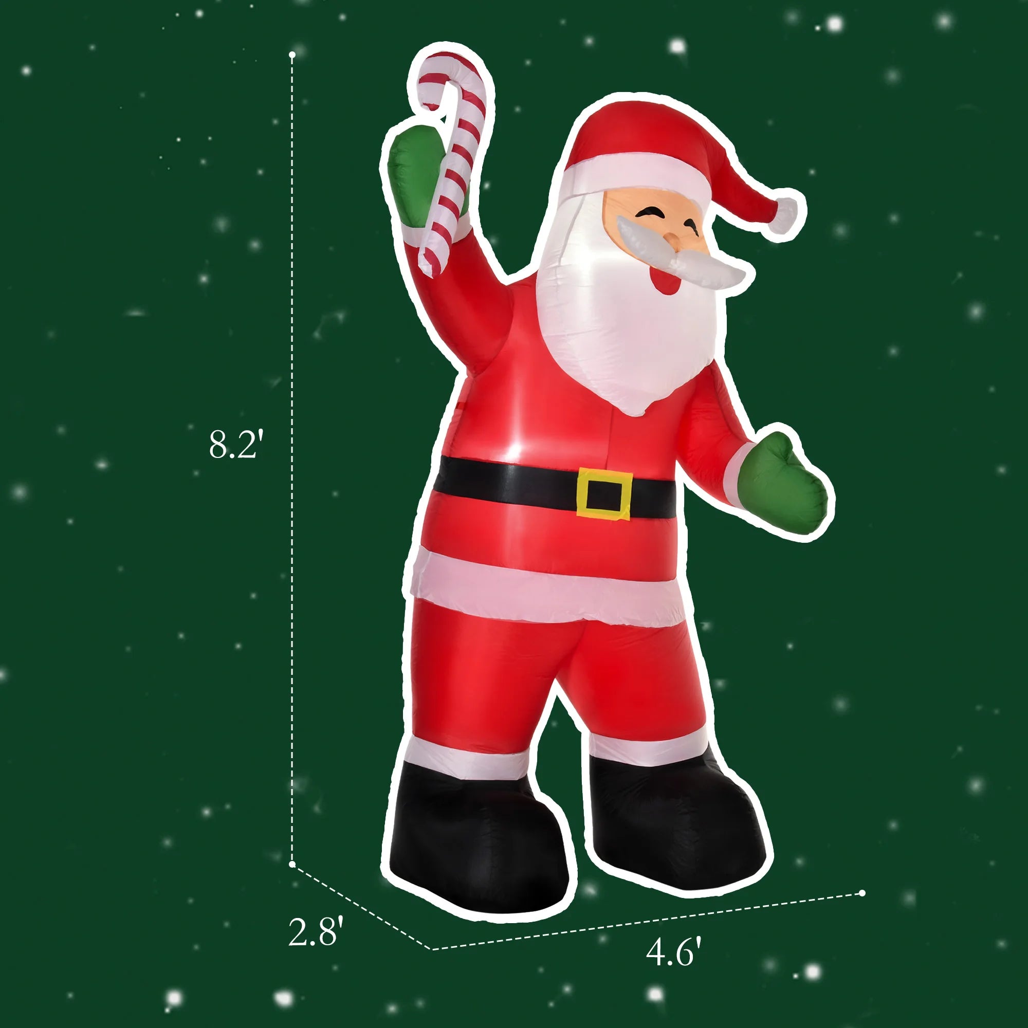 HOMCOM 8' Inflatable Santa Claus — Festive Outdoor Holiday Decor with LED Lights