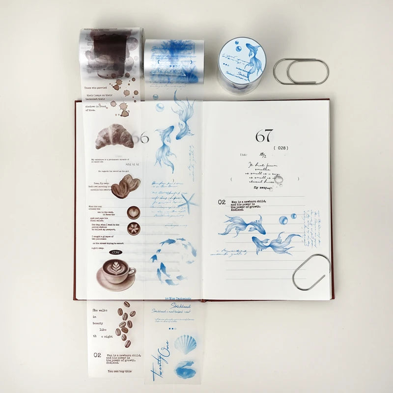 Decorative PET Washi Tape — Floating Light Fragment Design for Scrapbooking