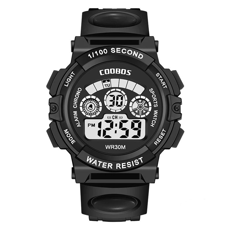 Digital LED Kids Sports Watch — Multifunctional Waterproof Wristwatch