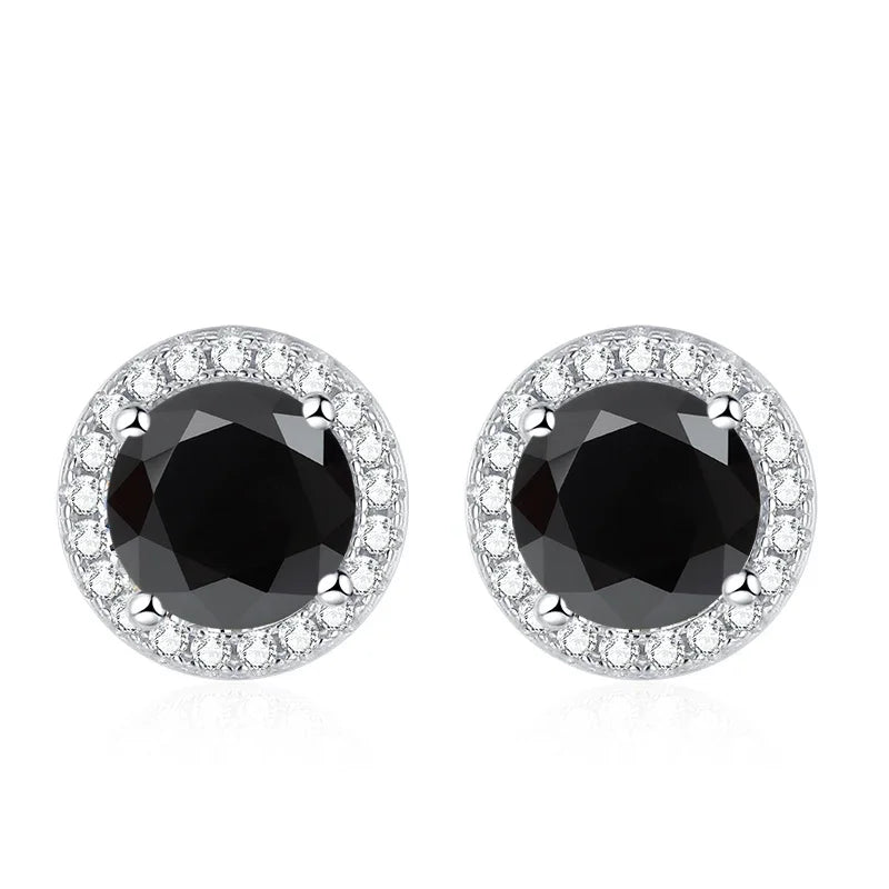 tezzc Moissanite Stud Earrings — Sparkling 925 Sterling Silver Jewelry