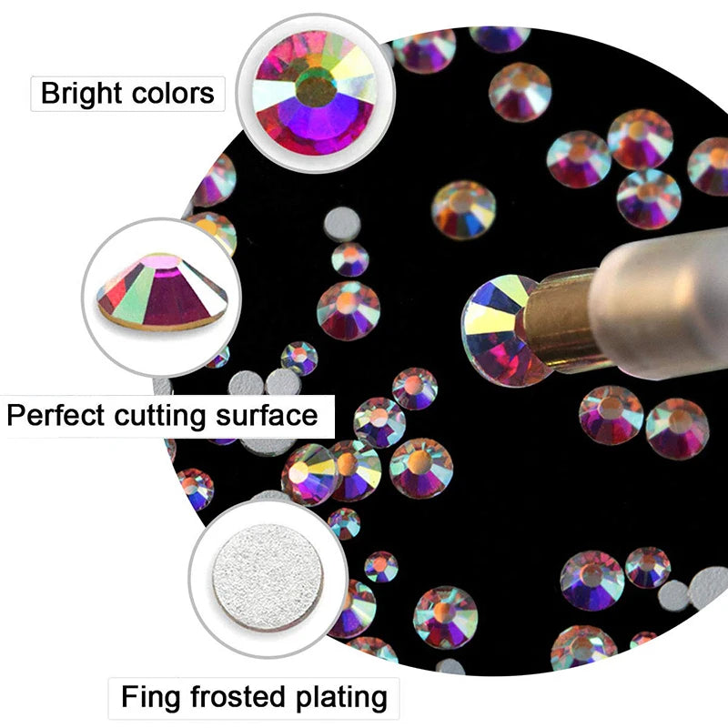 Nibiru DU Crystal Nail Rhinestones Set — Multi-Shape Gem Kit with Pick Up Pen