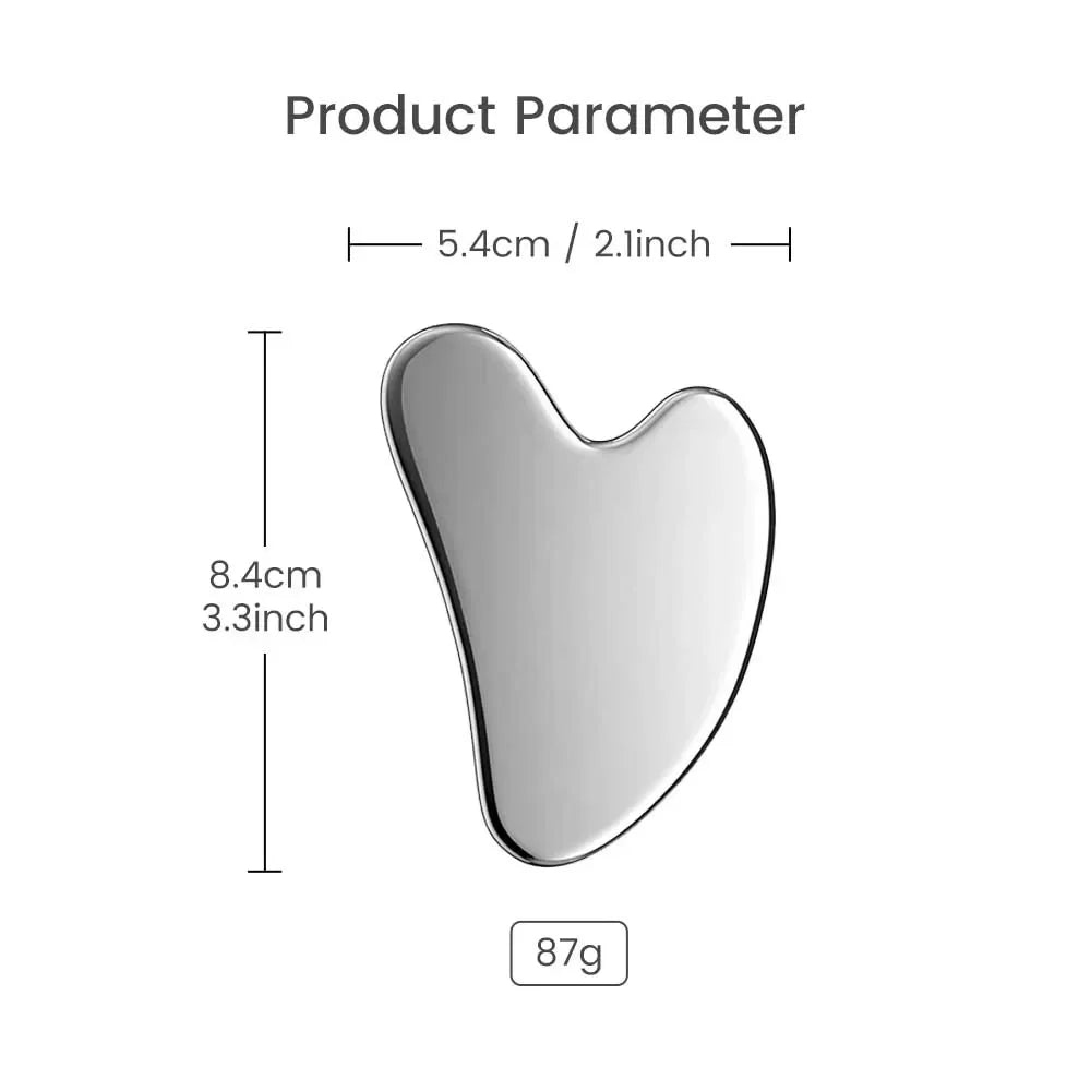 SALORIE Stainless Steel Gua Sha Board — Facial and Body Massage Scraper