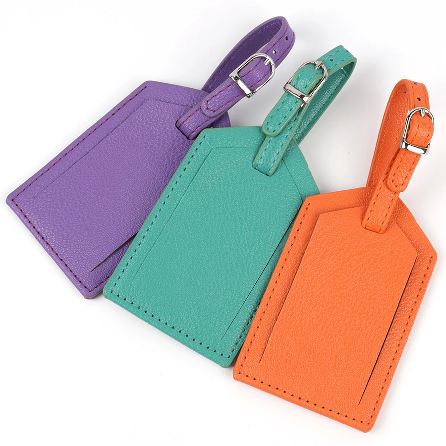 FASHIONS KZ PU Leather Luggage Tag — Personalized Suitcase ID Label