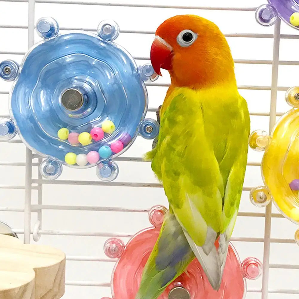 Interactive Bird Cage Toy — Rotating Treat Dispenser for Mental Stimulation