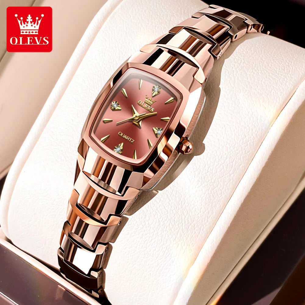 OLEVS 7006 Tungsten Steel Women's Watch — Elegant Luxury Quartz Set