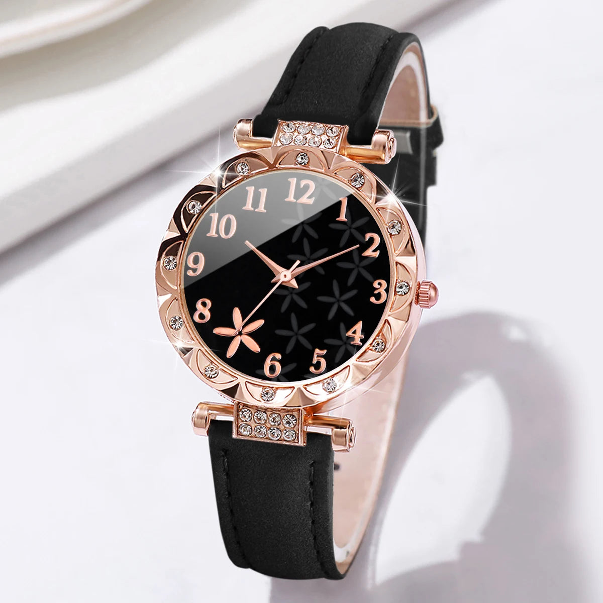 Women's Watch Set — Leather Band Quartz