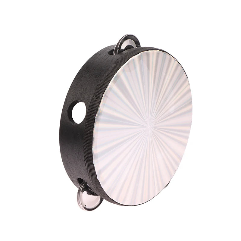 JULYHOT Wooden Radiant Tambourine — Double Row Jingle Hand Drum