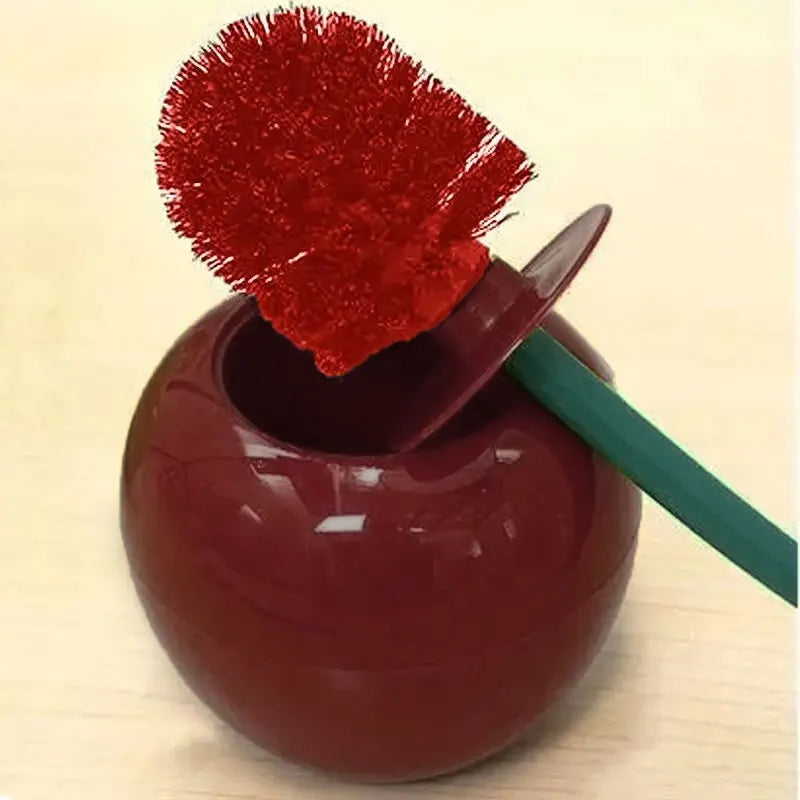 Cherry Shaped Toilet Brush Set — Creative Bathroom Cleaning Tool